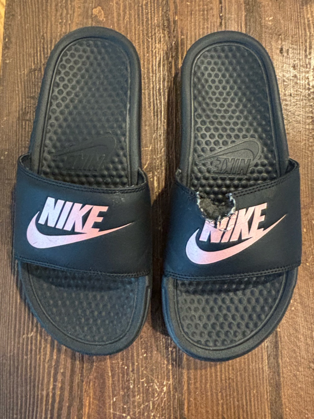 Nike | Black Slip-On Sandals Size 7
